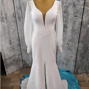 Custom Wedding Dress - Ivory Crepe